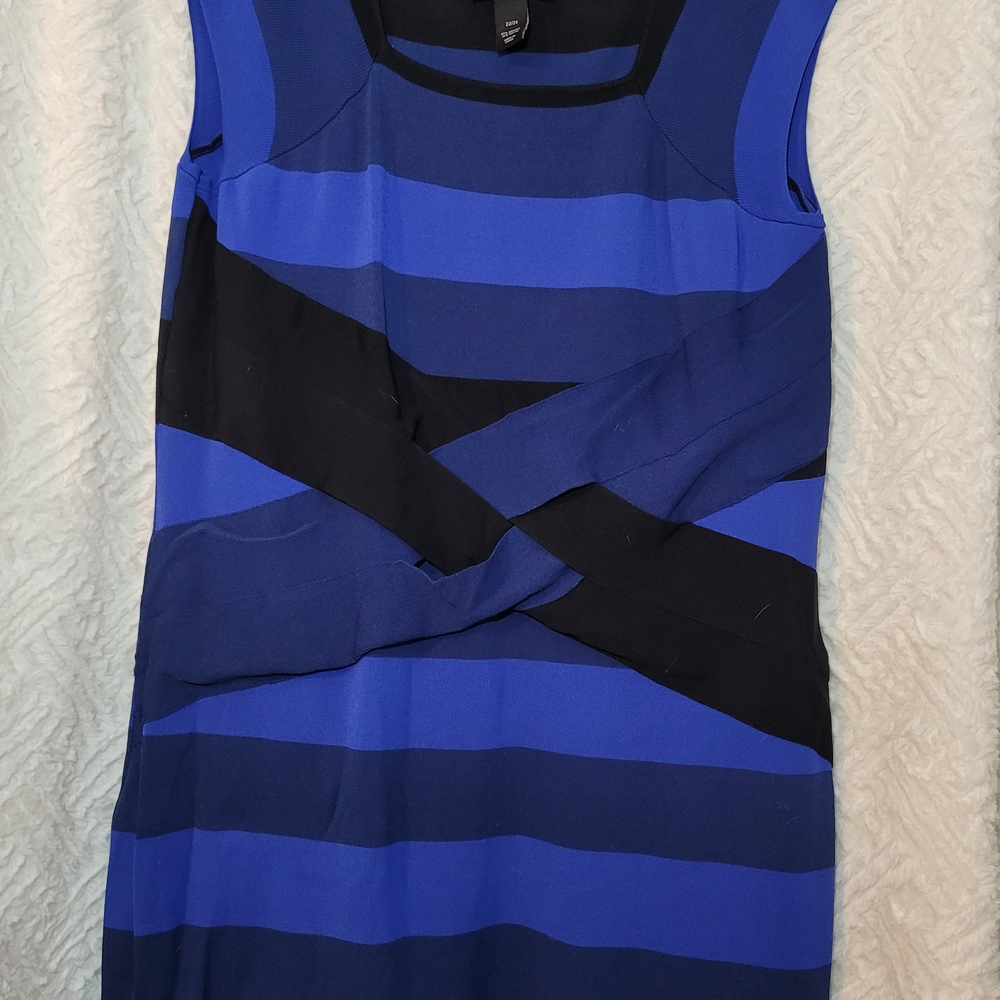 Blue and Black Striped Dress